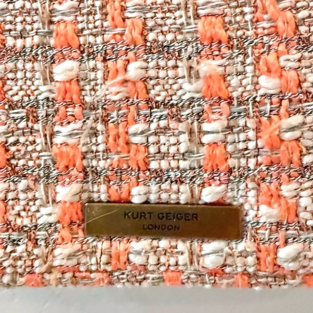 Kurt Geiger Kensington Colorful Tweed Shoulder Bag with Gold Chain Strap
